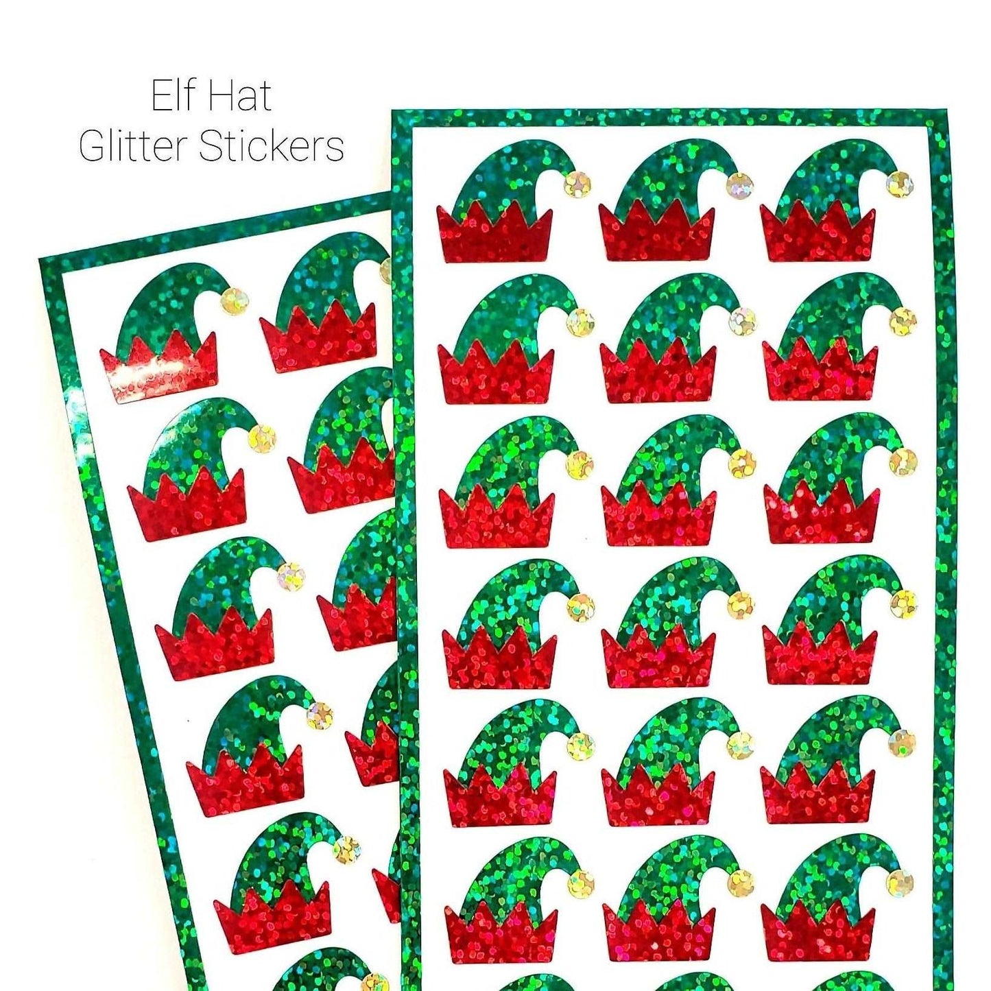 Elf Hat Sticker Sheet, set of 21 stickers