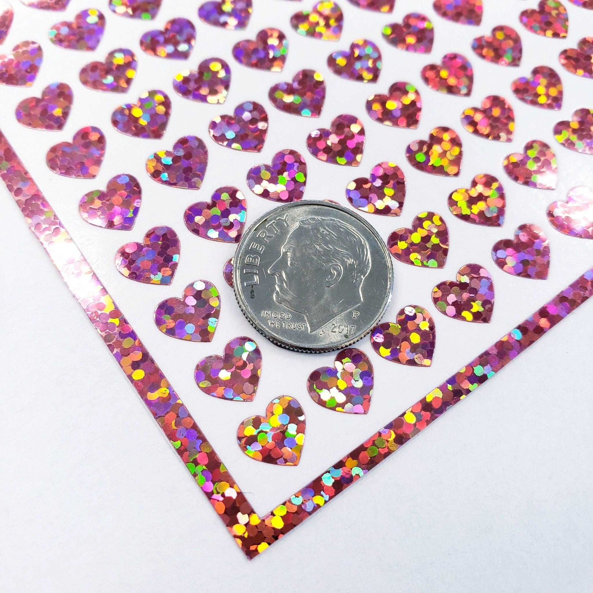 Small Light Pink Hearts Stickers