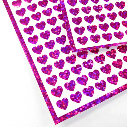 Small Hot Pink Heart Stickers