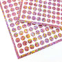 Small Light Pink Dots Sticker Sheet, set of 368 pink glitter dot stickers for planners, goal charts, favors, journals, notecards and crafts