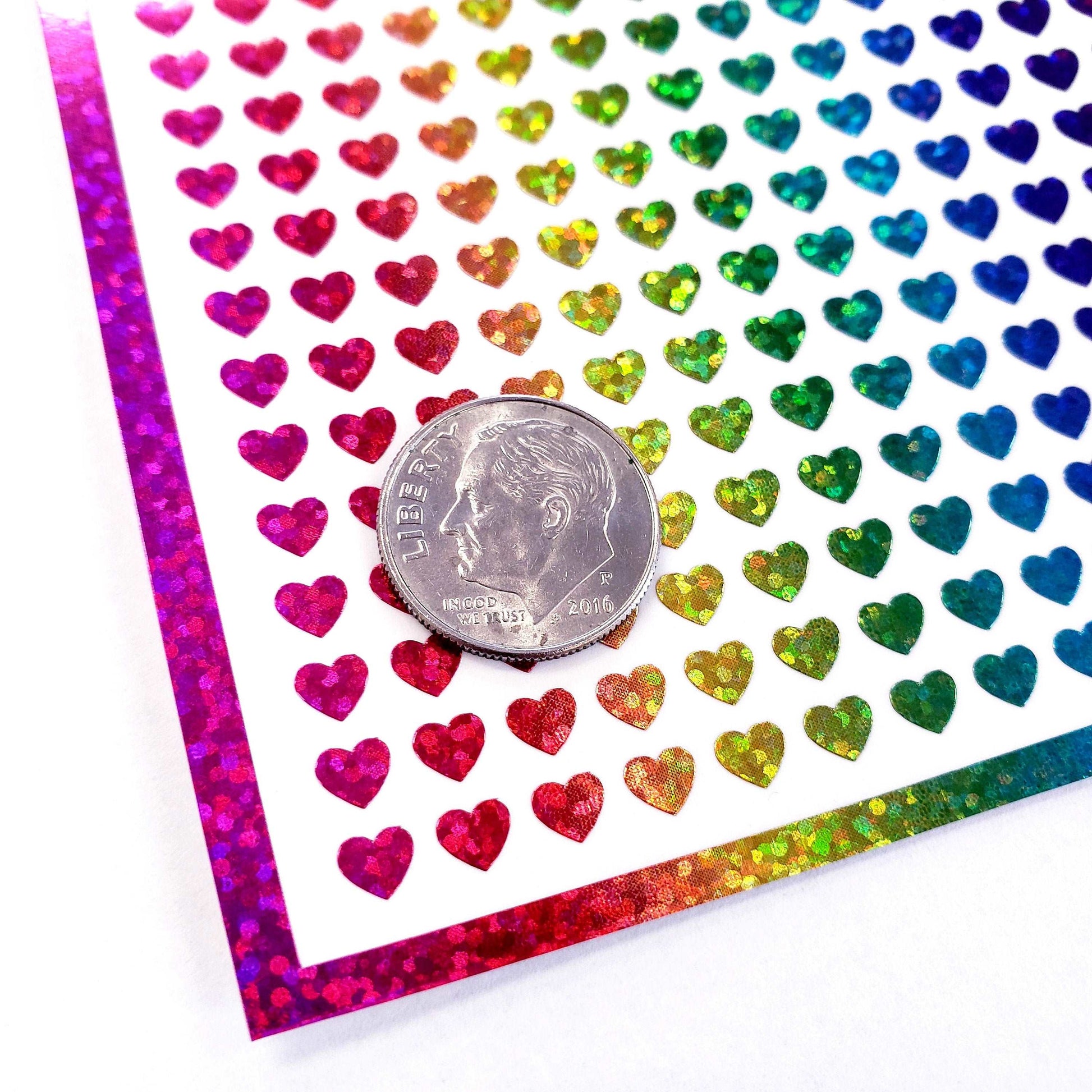 Extra Small Rainbow Heart Stickers