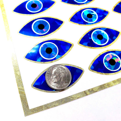 Blue and Gold Evil Eye Stickers