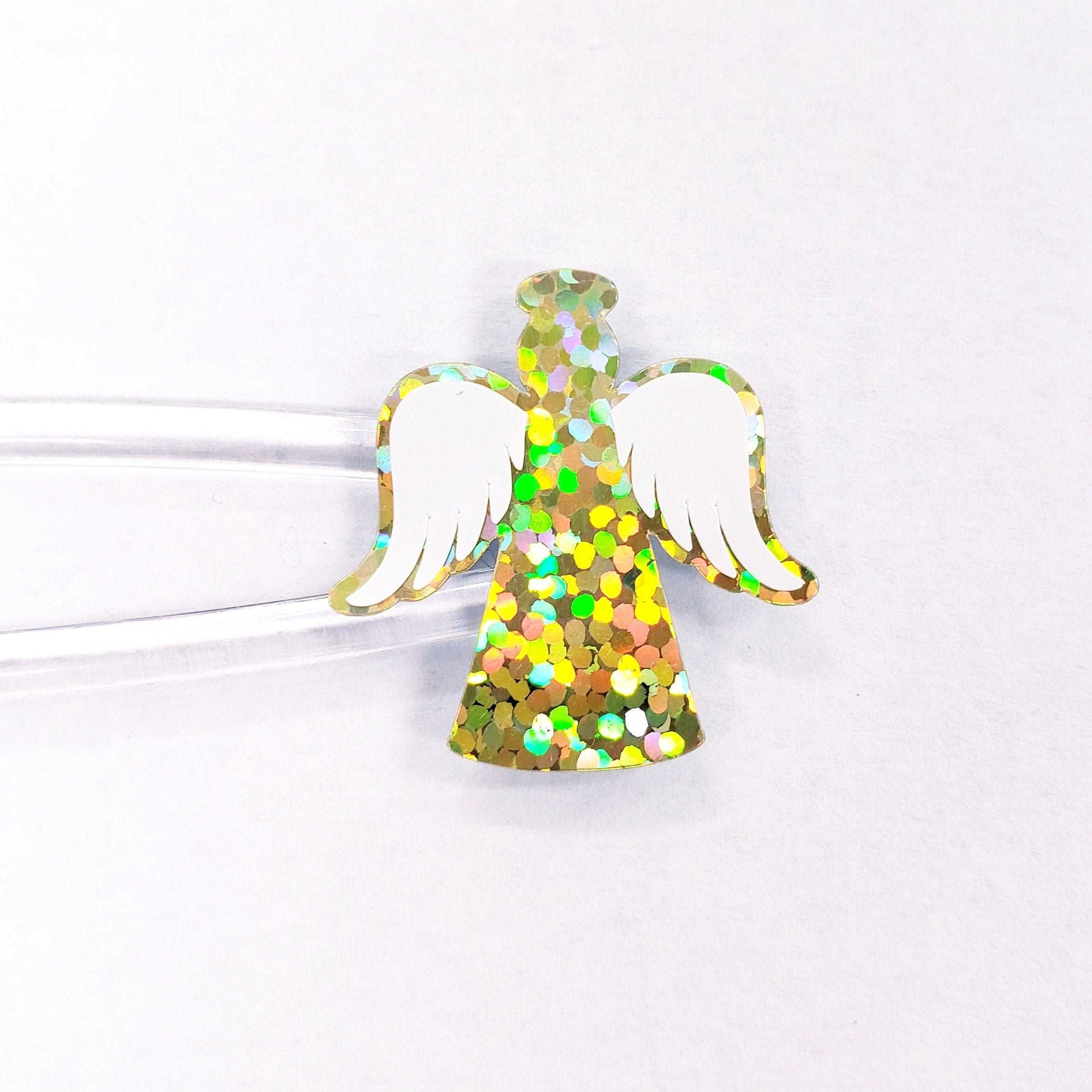 Gold Angels Stickers, set of 30 white and gold angel stickers for invitations, envelopes, memorial cards, planners, journals and crafts.
