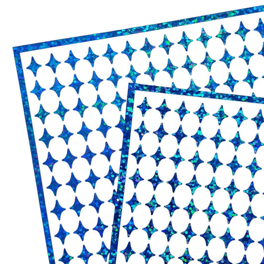 Blue Four-Pointed Stars Sticker Sheet