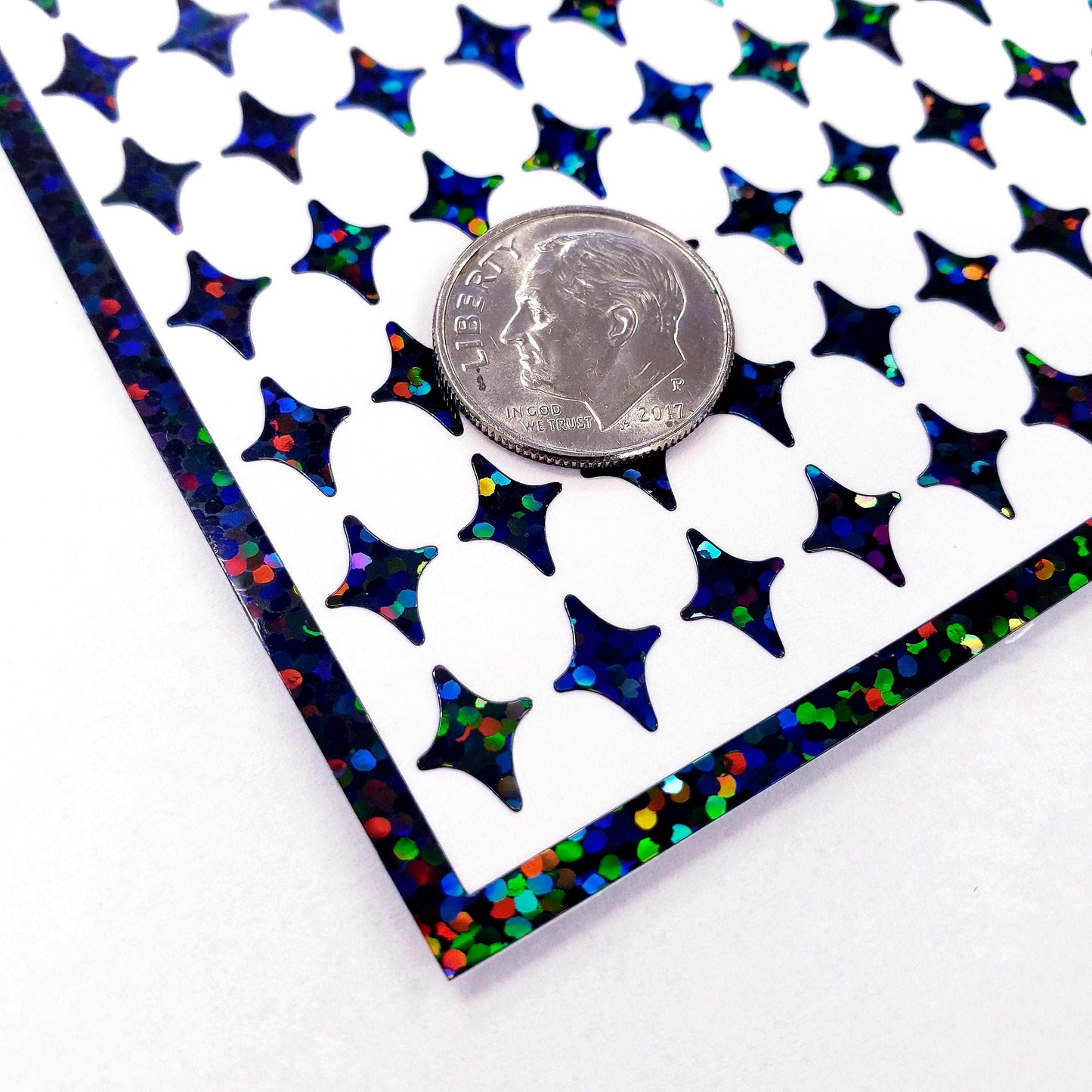 Black Four-Pointed Stars Sticker Sheet