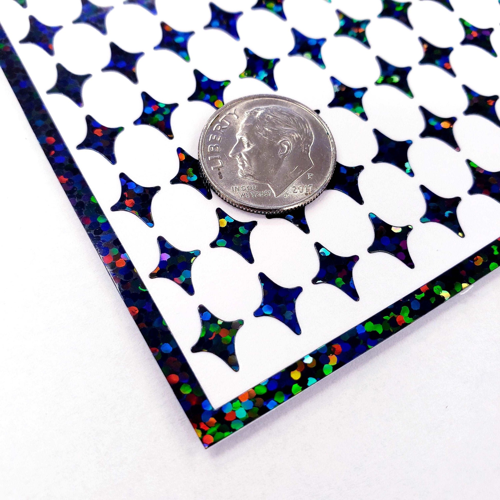 Black Four-Pointed Stars Sticker Sheet