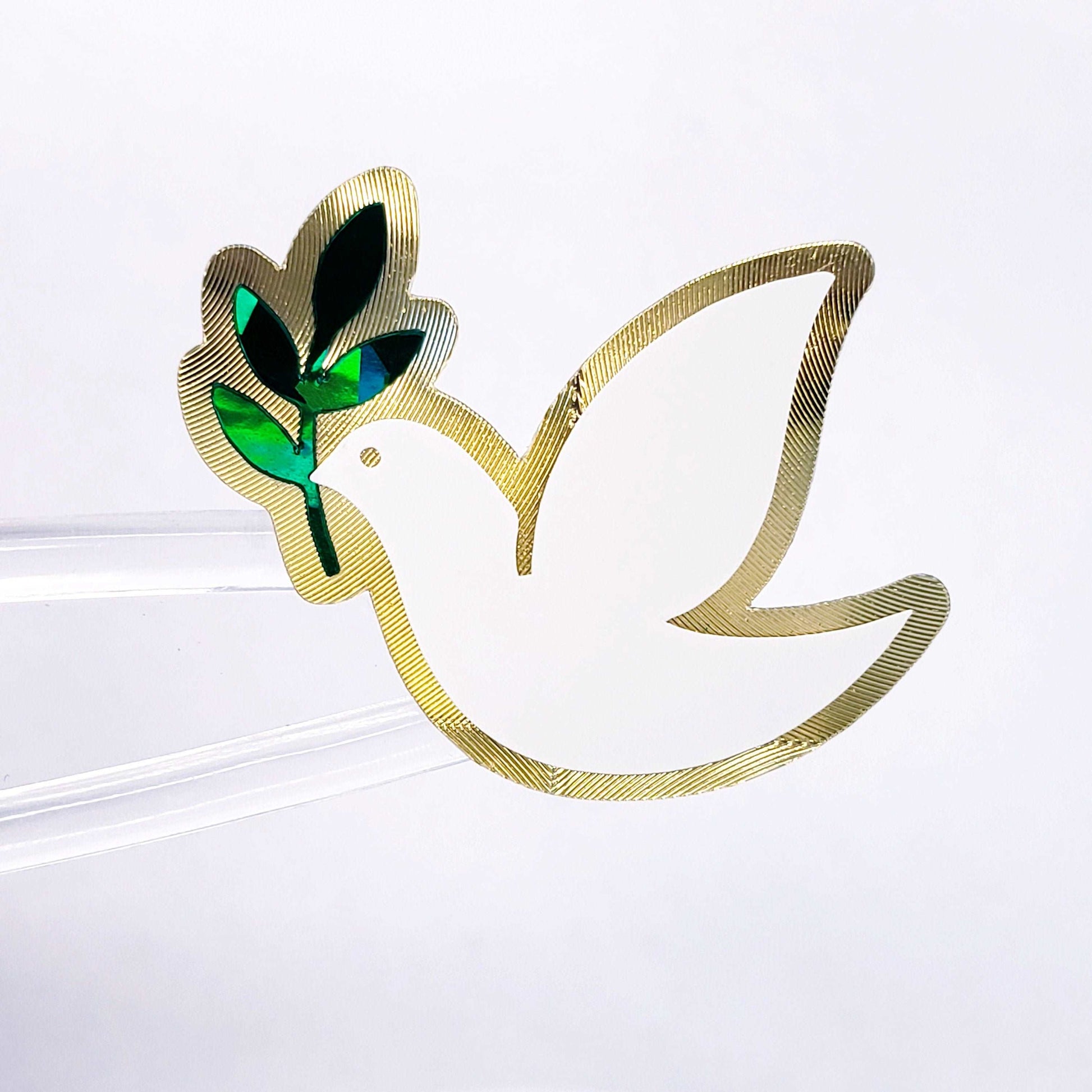 Peace Dove Stickers, set of 28 white and gold stickers for invitations, envelopes, memorial cards, planners, journals and crafts.