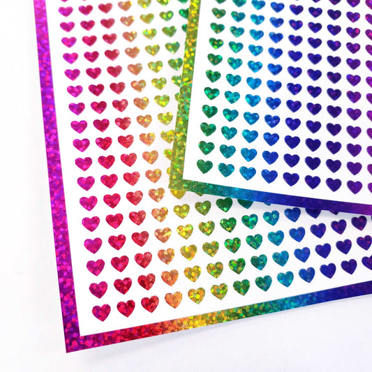 Extra Small Rainbow Heart Stickers