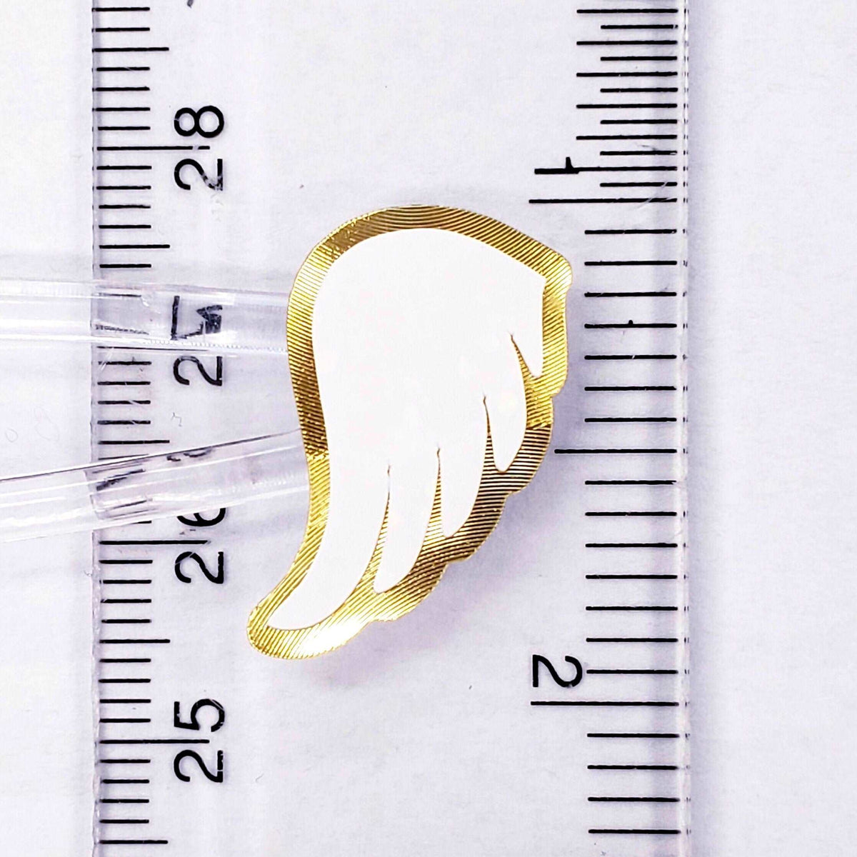 Gold Angel Wing Stickers, set of 42 white and gold wing stickers for invitations, envelopes, memorial cards, planners, journals and crafts.
