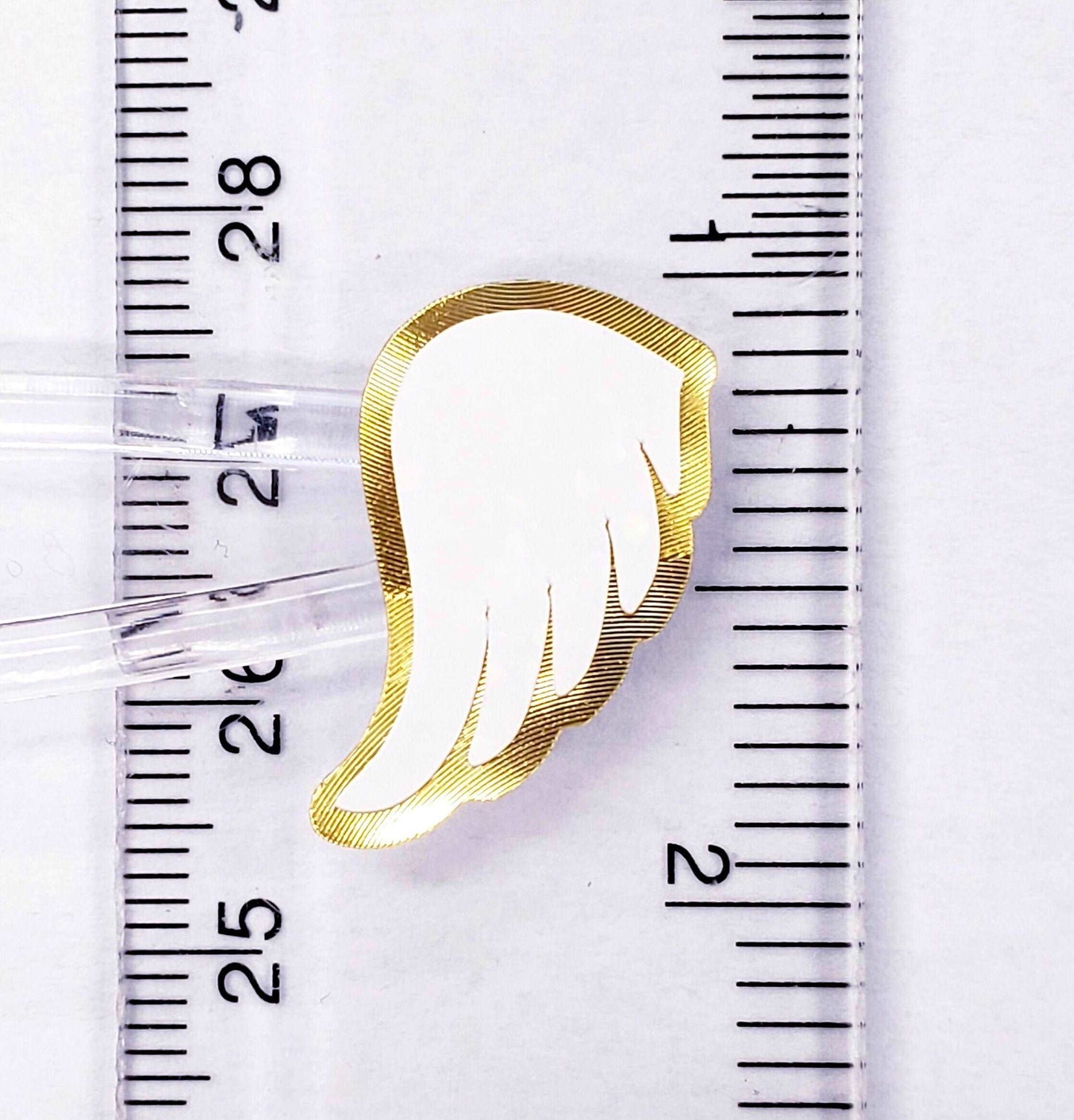 Gold Angel Wing Stickers, set of 42 white and gold wing stickers for invitations, envelopes, memorial cards, planners, journals and crafts.