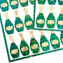 Champagne Bottle Stickers, wedding shower bachelorette invitation stickers, larger size