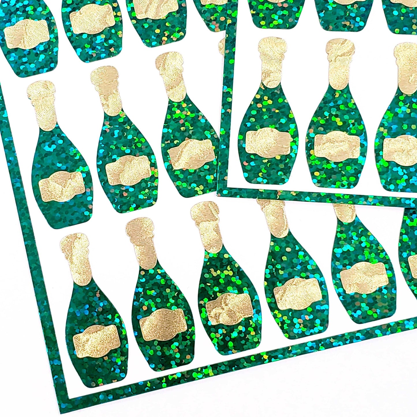 Champagne Bottle Stickers, wedding shower bachelorette invitation stickers, larger size