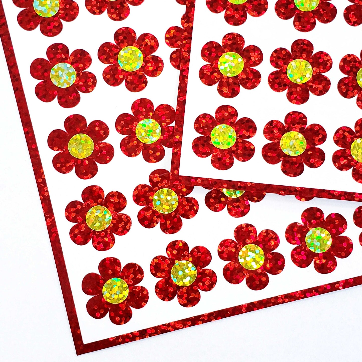 Red Daisy Stickers