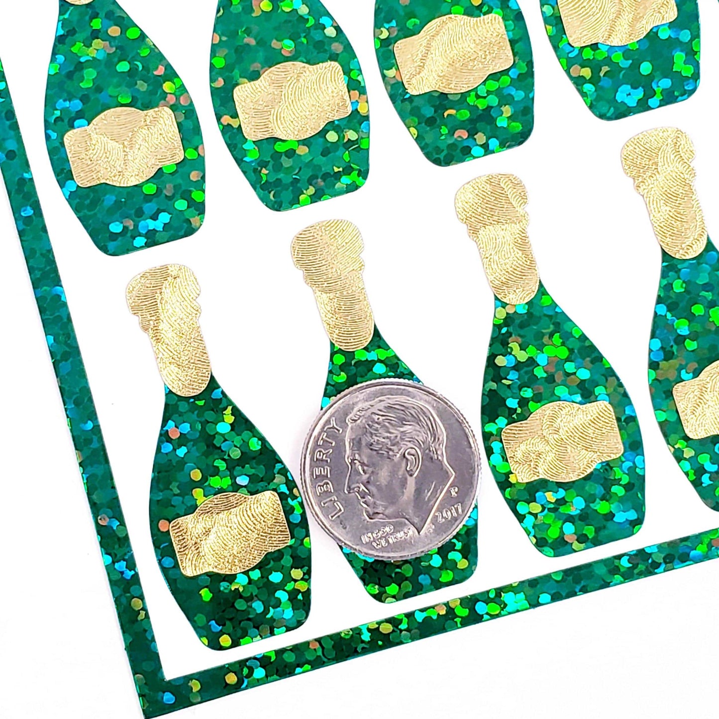 Champagne Bottle Stickers, wedding shower bachelorette invitation stickers, larger size