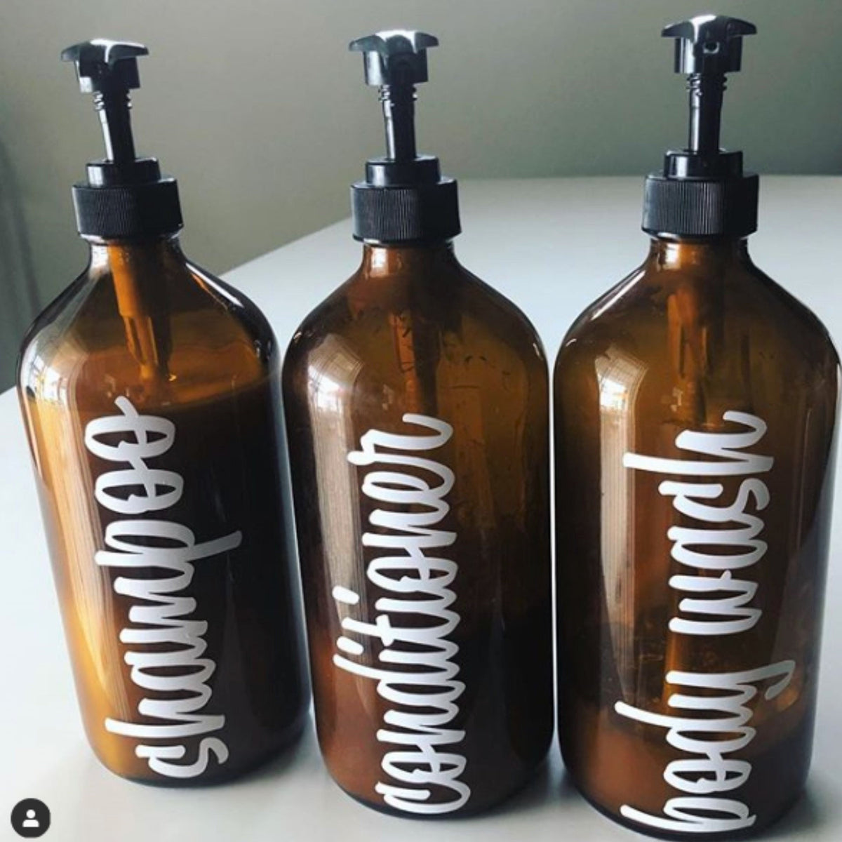 Shampoo Conditioner Body Wash Label Set, soap dispenser bottle vinyl decals