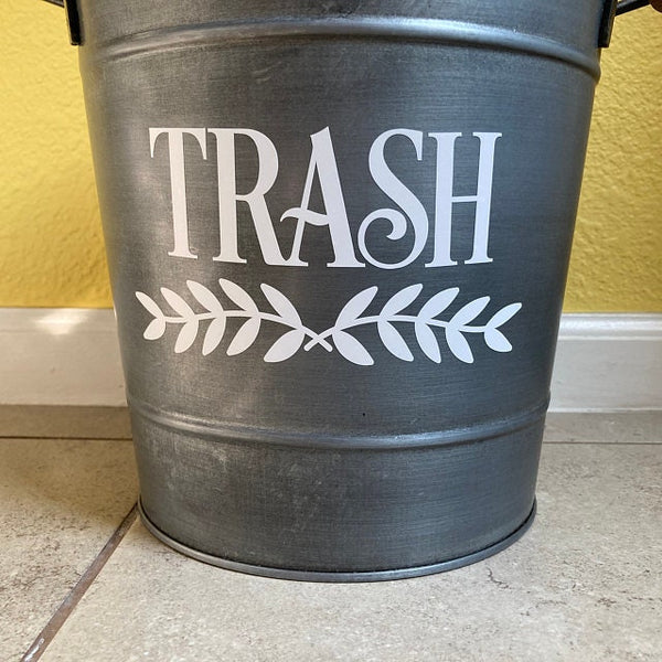 Trash Decal, Vinyl Sticker Label for Trash Can, Garbage Barrel Decal, Trash Vinyl Decal, Trash and Recycle Bin Label, Trash Sign, DECAL ONLY