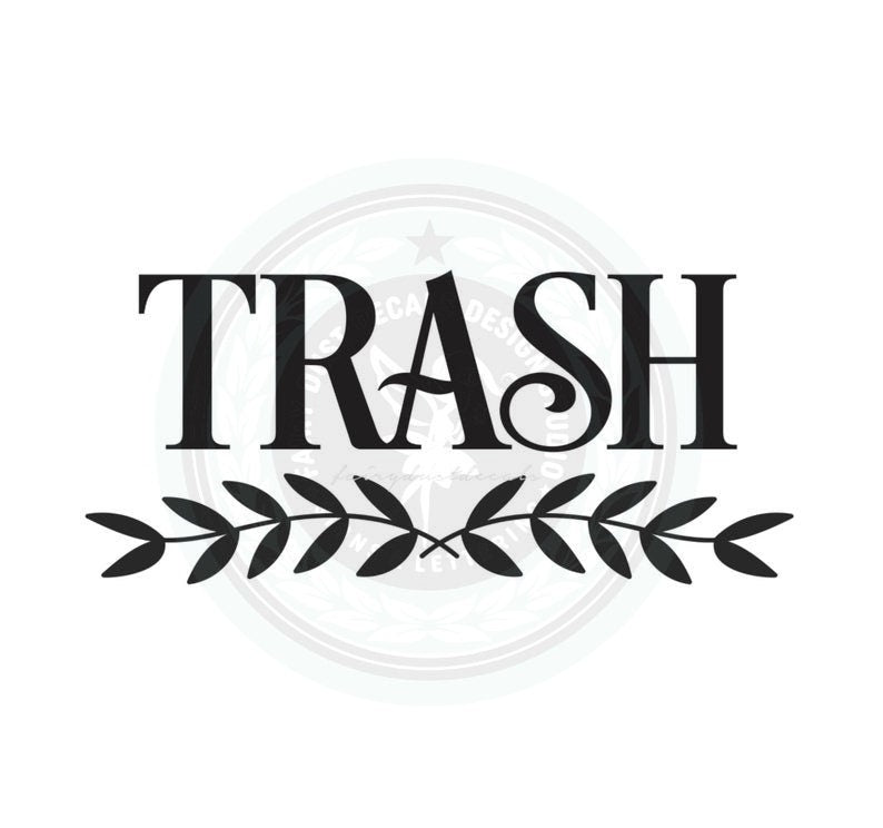 Trash Decal, Vinyl Sticker Label for Trash Can, Garbage Barrel Decal, Trash Vinyl Decal, Trash and Recycle Bin Label, Trash Sign, DECAL ONLY