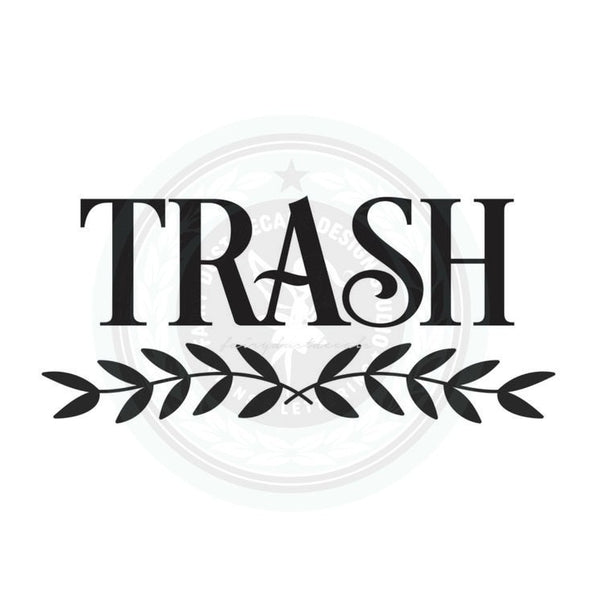 Trash Decal, Vinyl Sticker Label for Trash Can, Garbage Barrel Decal, Trash Vinyl Decal, Trash and Recycle Bin Label, Trash Sign, DECAL ONLY