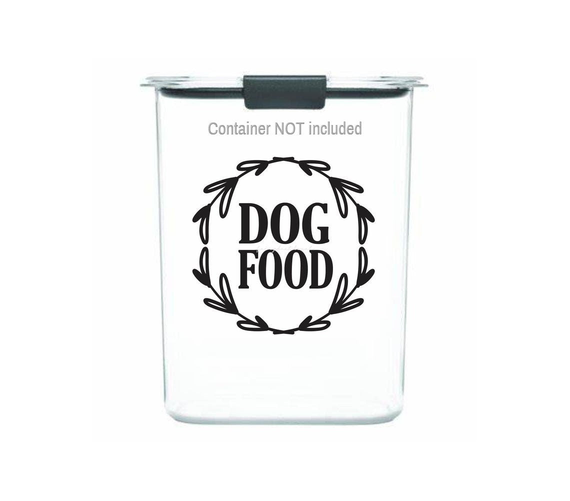 Dog Food Decal, computer cut vinyl sticker, pet dry food storage label, organized home pantry, dog food container decal