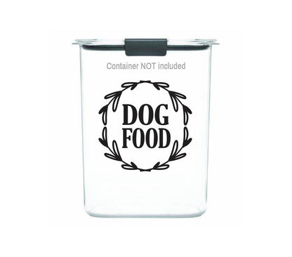 Dog Food Decal, computer cut vinyl sticker, pet dry food storage label, organized home pantry, dog food container decal