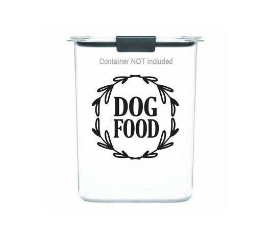 Dog Food Decal, computer cut vinyl sticker, pet dry food storage label, organized home pantry, dog food container decal