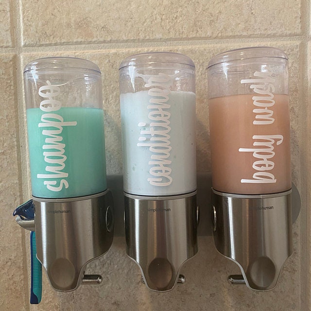 Shampoo Conditioner Body Wash Label Set, soap dispenser bottle vinyl decals