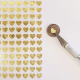 Gold Heart Stickers, set of 285 hearts, gloss metallic gold heart vinyl decals, wedding meal choice stickers, adhesive vinyl hearts