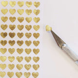 Gold Heart Stickers, set of 285 hearts, gloss metallic gold heart vinyl decals, wedding meal choice stickers, adhesive vinyl hearts