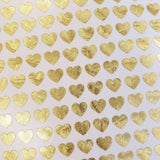 Gold Heart Stickers, set of 285 hearts, gloss metallic gold heart vinyl decals, wedding meal choice stickers, adhesive vinyl hearts