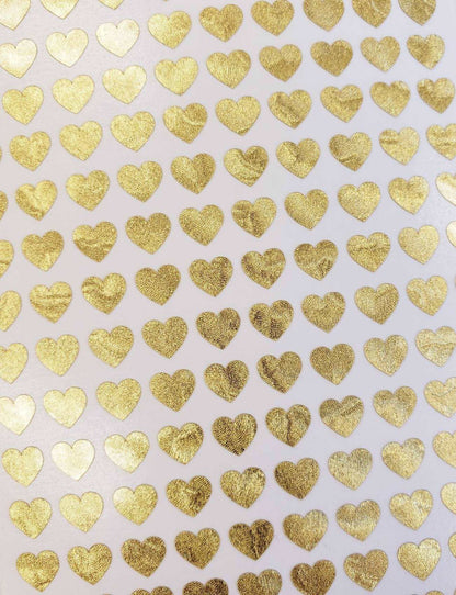 Gold Heart Stickers, set of 285 hearts, gloss metallic gold heart vinyl decals, wedding meal choice stickers, adhesive vinyl hearts