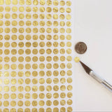Small Metallic Dot Stickers, set of 368 gold, silver or copper dot vinyl decals for wedding meal choice, place cards and seating charts.
