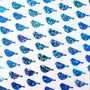 Light blue bird glitter stickers