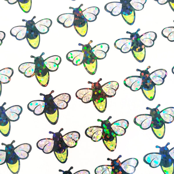 Lightning Bug Stickers, set of 35 firefly decals.