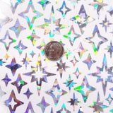 Mid Century Style Starburst Stickers, set of 100+ peel and stick kiss cut star stickers for cards, crafts, envelopes, laptops and journals