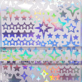 Holographic Star Sticker Sheet, Set of 100 Various Stars for Journals, Envelopes, Cardholders, and Photocards