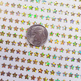 Extra Small Star Stickers, set of 600 micro sized silver star vinyl stickers for journals, notebooks, planners and goal trackers