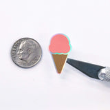 Ice Cream Cones Sticker Sheet, Set of 60 Rainbow Pastel Vinyl Decals for Party Invitations, Envelopes, and Planners.