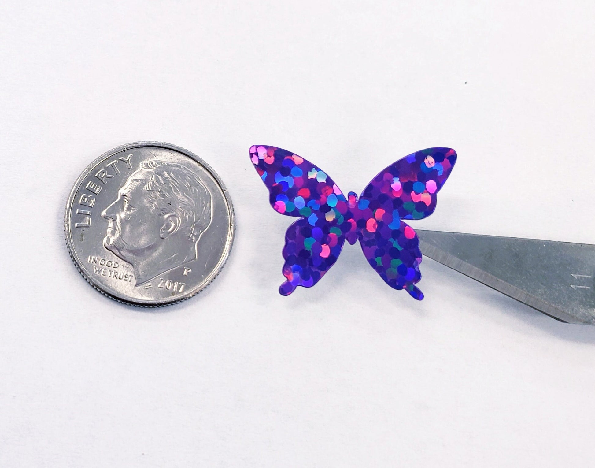 Purple Butterfly Stickers, set of 25