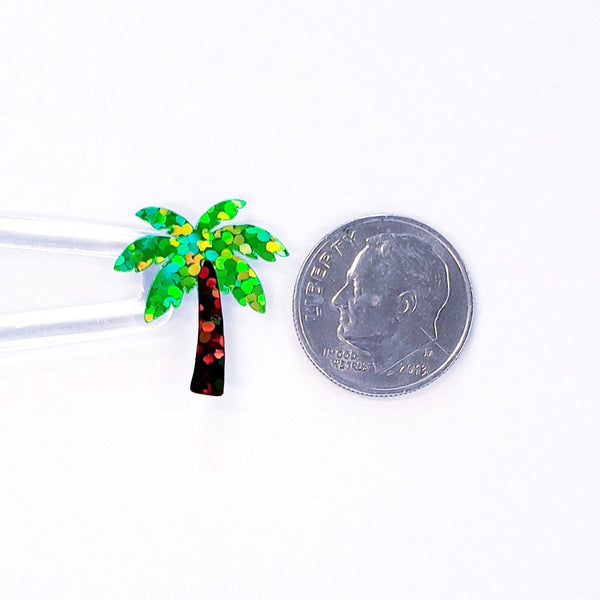 Tropical Palm Tree Stickers, Set of 48 palm tree vinyl decals. Embellishments for planners, journals, notecards, and scrapbook pages.