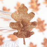 copper oak leaf sticker