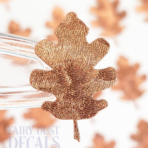 copper oak leaf sticker