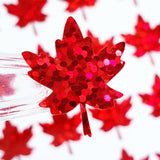 Red Maple Leaf Stickers, set of 45 leaf glitter stickers for Autumn weddings, fall decor, planners, scrapbook pages.