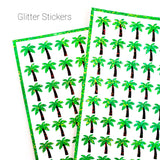 Tropical Palm Tree Stickers, Set of 48 palm tree vinyl decals. Embellishments for planners, journals, notecards, and scrapbook pages.