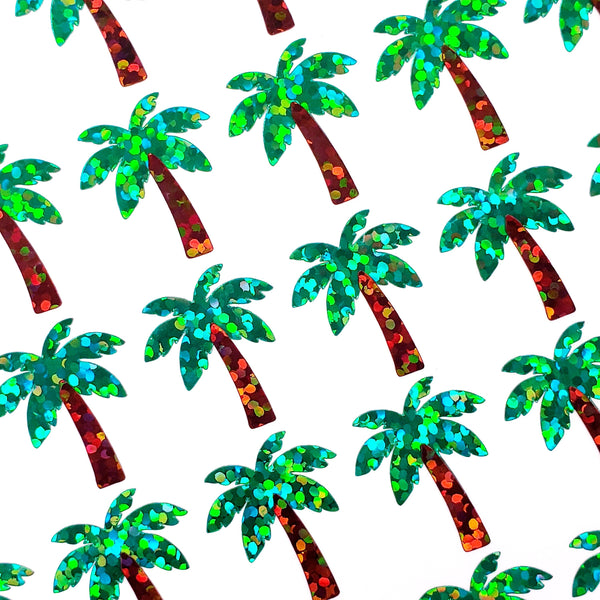 Tropical Palm Tree Stickers, Set of 48 palm tree vinyl decals. Embellishments for planners, journals, notecards, and scrapbook pages.