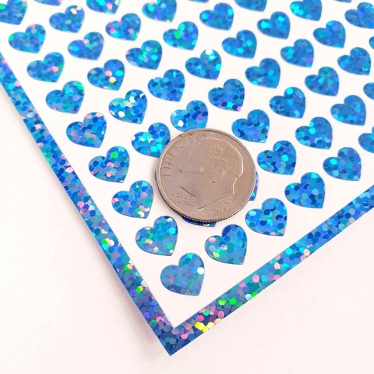 Small Light Blue Hearts Stickers