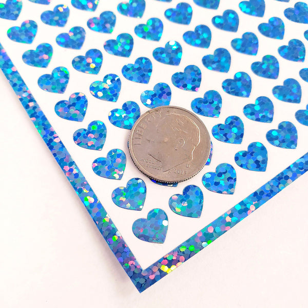 Small Light Blue Hearts Stickers