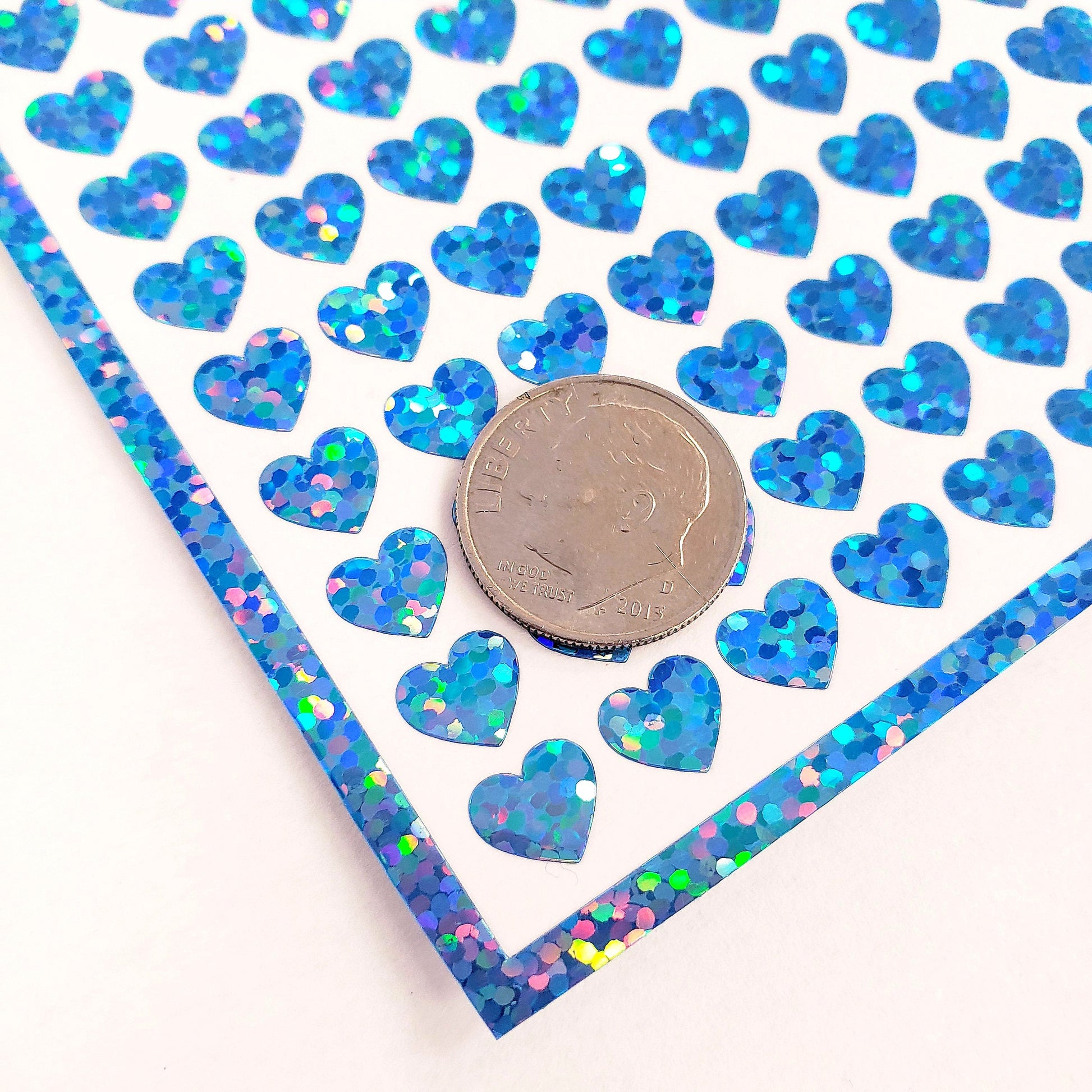 Small Light Blue Hearts Stickers