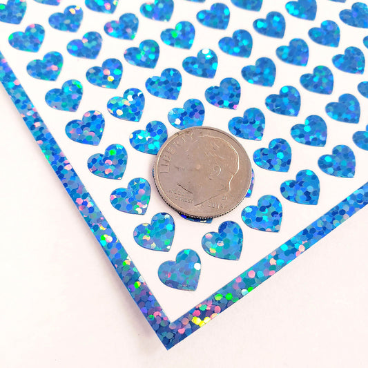 Small Light Blue Hearts Stickers