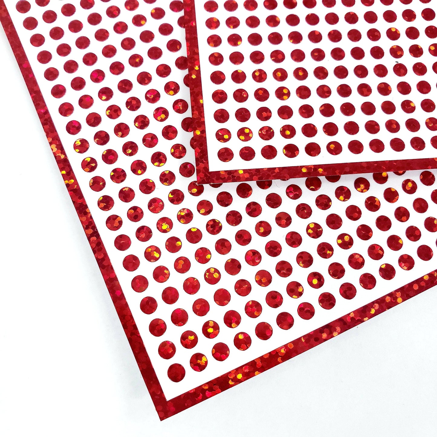 Extra Small Red Glitter Dot Stickers. Set of 750 micro sized red dots for daily journals, planners, period trackers, calendars and crafts.