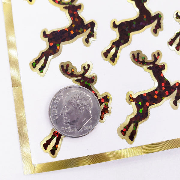 Christmas Reindeer Stickers, set of 24